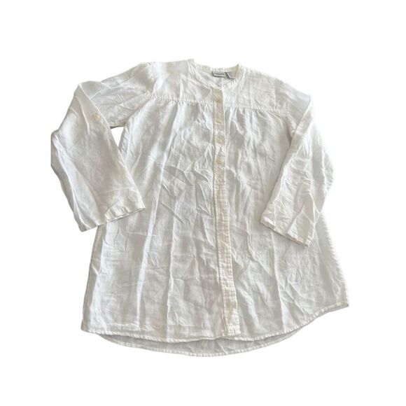 Chico’s 100% Linen Button-Front Shirt size 2 (12-14) - Picture 4 of 13